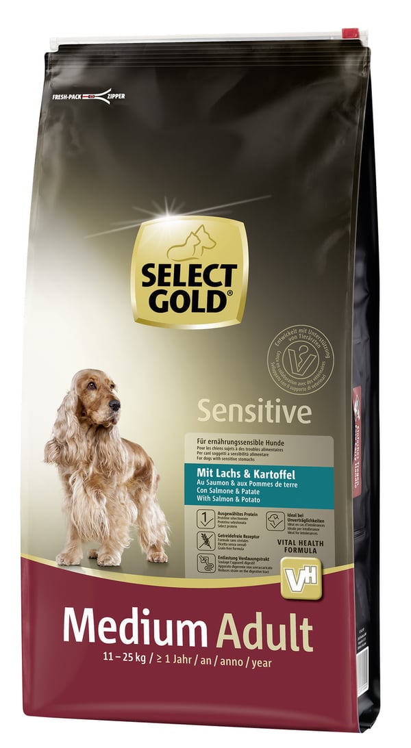 Bild 1 von SELECT GOLD Sensitive Adult Medium Lachs & Kartoffel 12 kg