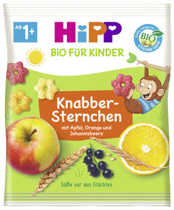 Hipp Bio für Kinder Knabber Sternchen mit Apfel, Orange und Johannisbeere ab 1+ 30g