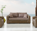Bild 1 von Lounge-Sofa Nizza 180x95 cm Rattan grau mit braunen Kissen 2-Sitzer
