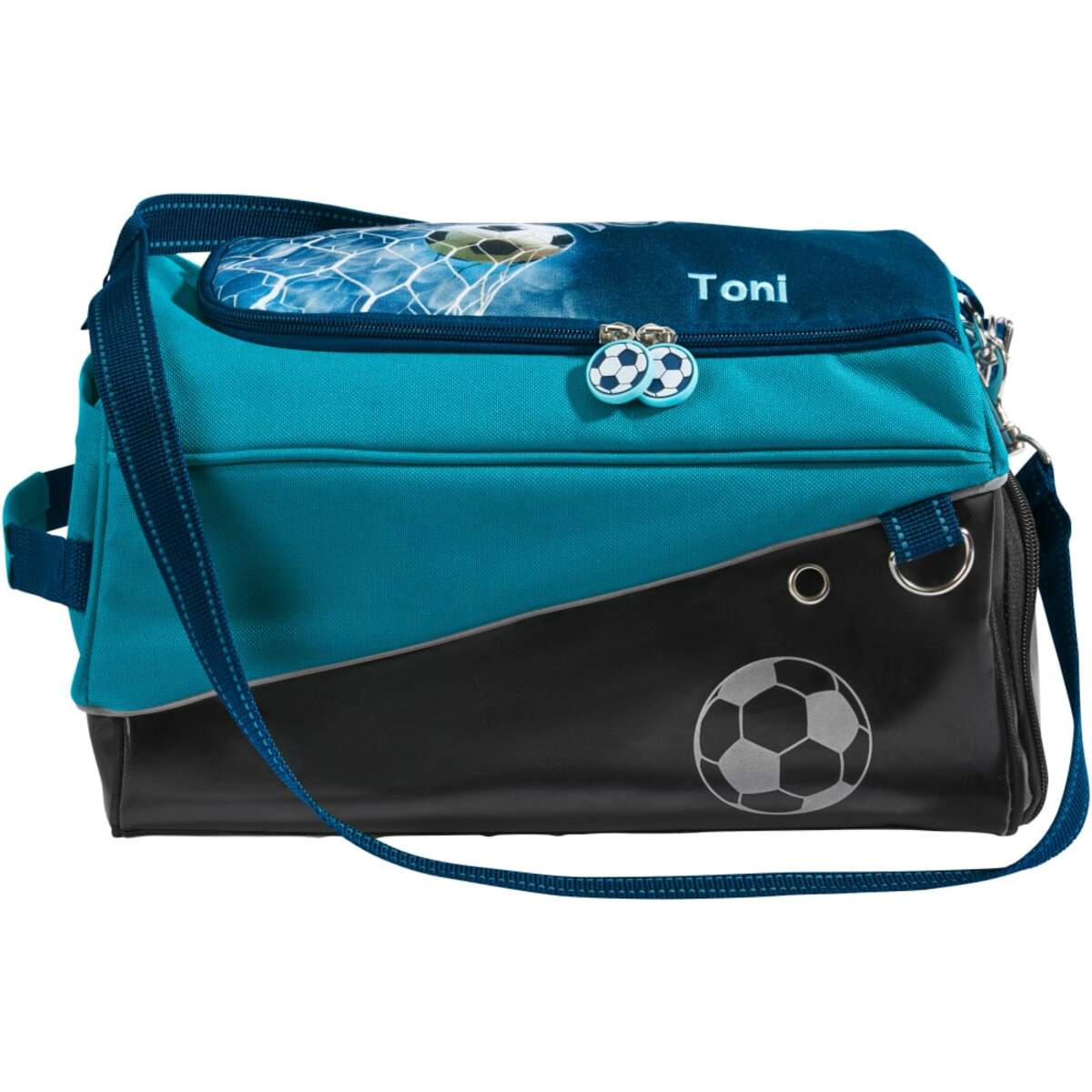 Netz-Fußballtasche Für Bis Zu 5 Bälle (ca. 102 X 23 Cm) – Mit Vordertasche & Verstellbarem Schultergurt Für Trainer