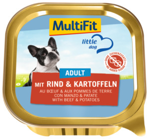 MultiFit Adult Little Dog 11x150g Mit Rind & Kartoffeln