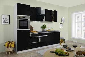 Küchenblock in Schwarz mit E-Geräten 'Premium'