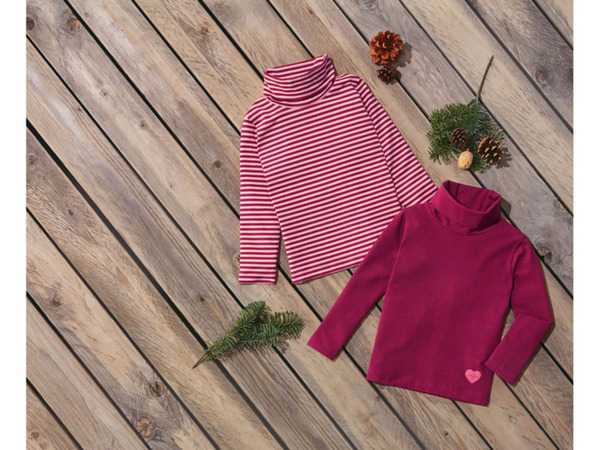 Bild 3 von lupilu Kleinkinder Mädchen Rollkragenshirts mit Baumwolle, 2er Set