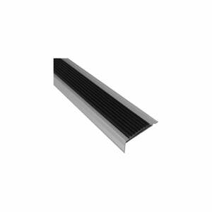 Alu-Treppenkantenprofil mit Antirutschbelag - Silber - Antirutsch-Streifen - 46 x 30 x 1350mm - 1 Stück
