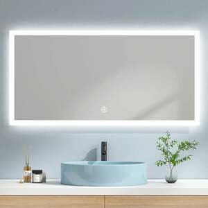 LED Badezimmerspiegel 120x60cm Badspiegel mit Kaltweißer Beleuchtung und Touch-schalter - 120x60cm | Kaltweißes Licht + Touch - Emke