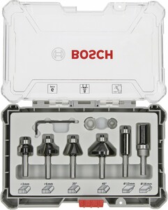 Bosch Fräser Set 6 teilig Schaft Ø 8 mm, Trim & Eding