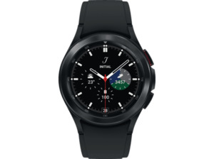 SAMSUNG Galaxy Watch4, Classic, BT, 42 mm Smartwatch Edelstahl Fluorkautschuk, S/M, Black