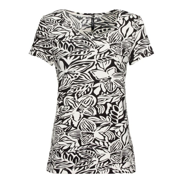Bild 1 von Damen-T-Shirt mit modernem Blumenmuster