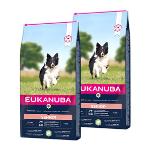 Eukanuba Senior Small & Medium Breed Lamm & Reis 2x12 kg