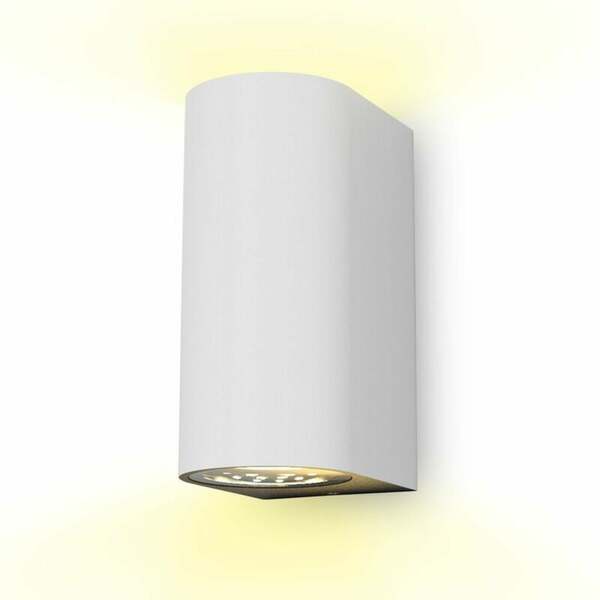Bild 1 von Außenwandleuchte LED IP44 Außen-Leuchte Lampe Wand-Spot Strahler Bad GU10 WEISS