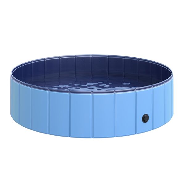 Bild 1 von PawHut Hundepool mit Wasserablassventil blau 120 x 30 cm (ØxH)   Hundebadewanne Badewanne Swimmingpool Wasserbecken