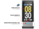 Bild 1 von SWISSTONE SW 620 ECG Smartwatch Thermoplastisches Polyurethan, 215 mm, Schwarz
