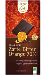 GEPA Fairtrade Grand Noir Orange Bio Schokolade 70% Cacao 100 g