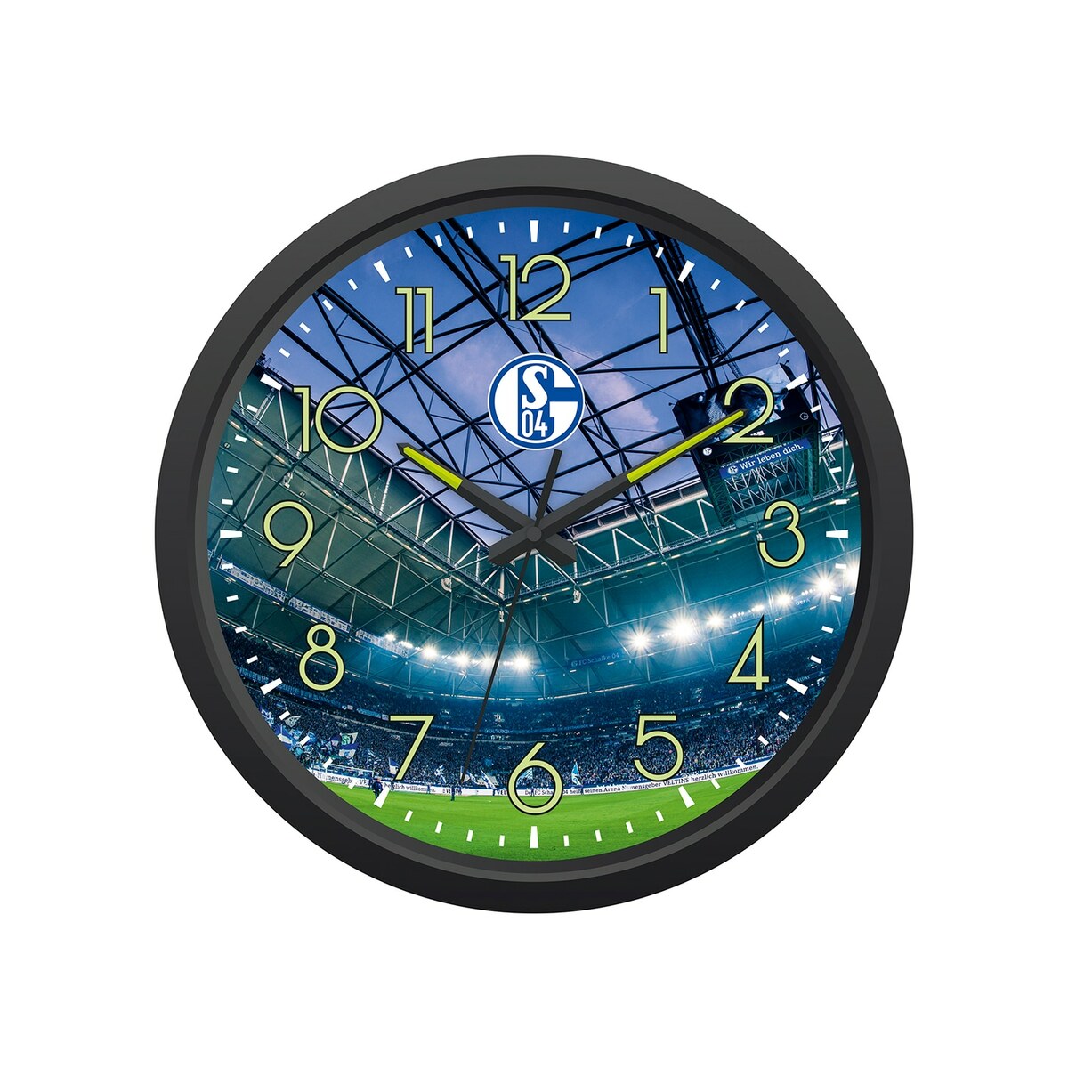 Bild 2 von S04 Wanduhr Glow in the dark 34cm 1,5V mehrfarbig mit Logo