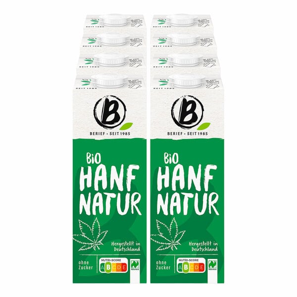 Bild 1 von Berief Bio Hanf Drink ohne Zucker 1 Liter, 8er Pack