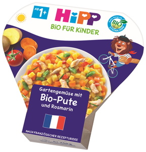Hipp Bio Kinder-Teller aus aller Welt Gartengemüse mit Pute und Rosmarin 1-3 Jahre 250 g