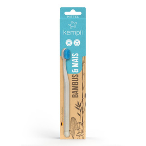 Kempii Bambus & Mais Zahnbürste blau