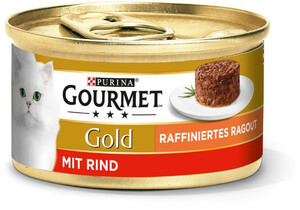Purina Gourmet Gold Raffiniertes Ragout Rind Katzenfutter nass 85G