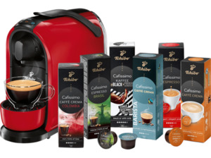 TCHIBO CAFISSIMO Pure + 60 Kapseln (Espresso, Tee, Filterkaffee, Caffè Crema) Kapselmaschine in Rot