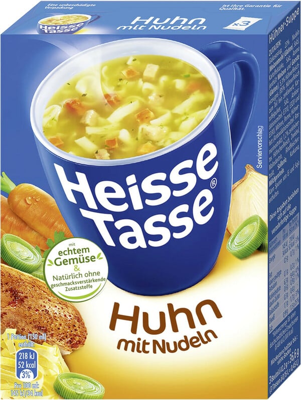 Bild 1 von Heisse Tasse Huhn mit Nudeln Suppe 36,6G