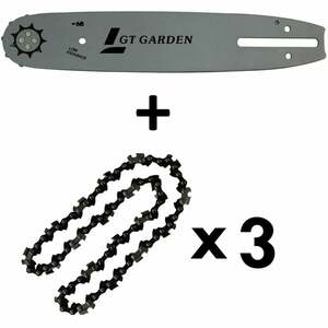 Gt Garden - 10 Zoll (26 cm) Schwert mit 3 Ketten 3/8 - 1,3 - 40 Treibglieder für Kettensäge 25 cm3