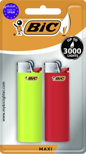 BIC J26 Maxi Feuerzeug kindergesichert sortiert 2ST