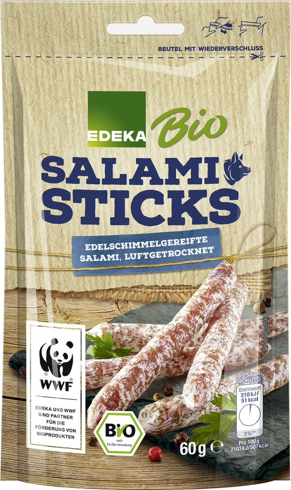 Bild 1 von EDEKA Bio Salami Sticks 60G