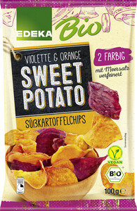 EDEKA Bio Violette & Orange Sweet Potato Süsskartoffelchips 100G