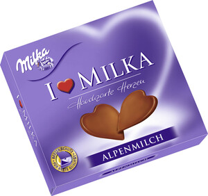 Milka I Love Milka Hauchzarte Herzen Alpenmilch-Schokolade 130 g