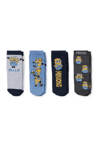 C&A Multipack 4er-Minions-Baby-Socken mit Motiv, Grau, Größe: 15-17