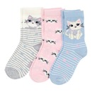 Bild 1 von Mädchen-Socken mit Katzen-Design, 3er-Pack