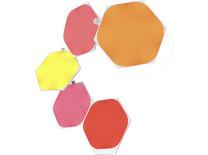 NANOLEAF Shapes Hexagons Starter Kit 5 PK Vernetzte Innenbeleuchtung Über 16 Millionen Farben und Weißlicht