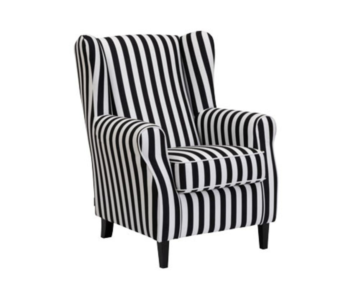Bild 1 von Ohrensessel »Luke«, schwarz-weiß gestreift