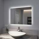 Bild 1 von LED Badezimmerspiegel 80x60cm Badspiegel mit Kaltweißer Beleuchtung - 80x60cm | Kaltweißes Licht + Wandschalter - Emke