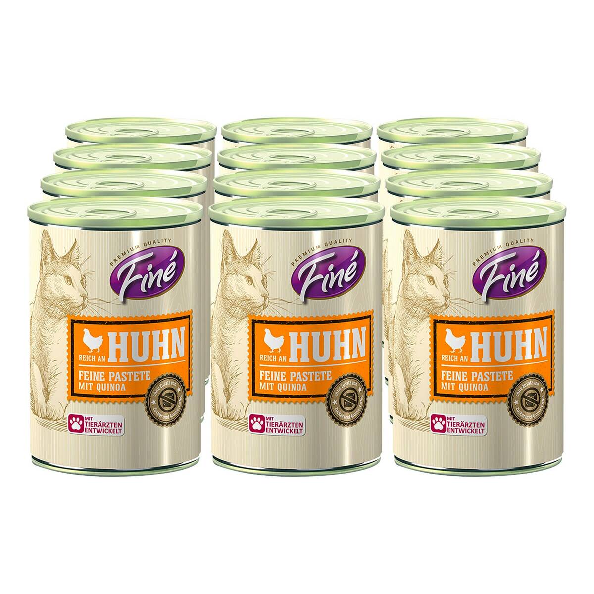 Bild 1 von Finé Katzennahrung Reich an Huhn 400 g, 12er Pack
