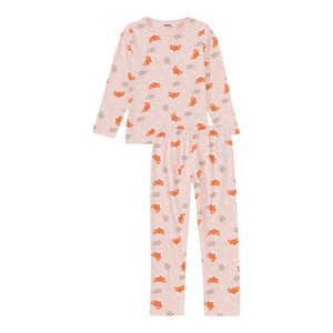 Mädchen-Schlafanzug mit Fuchs-Muster, 2-teilig