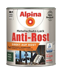 Alpina Metallschutz-Lack Anti-Rost glänzend dunkelgrün, 750 ml