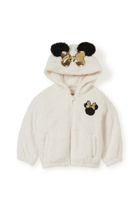 C&A Minnie Maus-Teddy-Jacke mit Kapuze, Weiß, Größe: 92