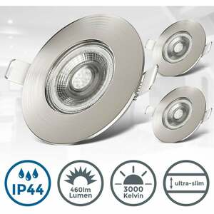 3x LED Einbaustrahler Bad Spots Einbauleuchten Lampe ultraflach Deckenspots IP44