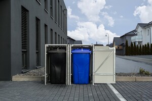 Hide Mülltonnenverkleidung, für 2 Mülltonnen 240l Volumen,schwarz 80,7x139,4x115,2 cm