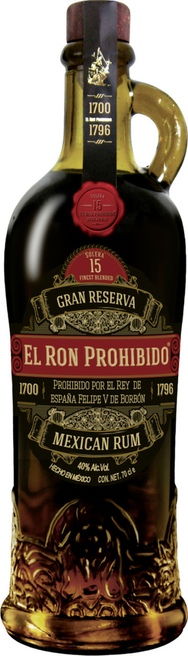 Bild 1 von El Ron Prohibido Rum 15 Jahre 40% 0,7L