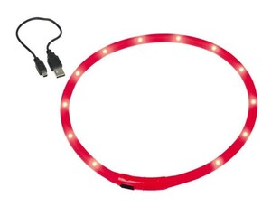 Nobby LED Leuchthalsband Visible Hals: 70 cm, Breite: 10 mm, rot