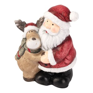 Deko-Weihnachtsmann mit Rentier, ca. 10x7x13cm