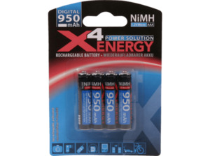 ANSMANN HyCell X4Energy AAA Micro Akku, Ni-MH, 1.2 Volt, 1000 mAh 4 Stück