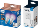 Bild 1 von PHILIPS Smart LED 60W Standardform Tunable White & Color Doppelpack inkl. WiZ Plug Einzelpack Smarte Glühbirne E27 16 Mio. Farben