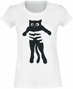 Katze  T-Shirt weiß