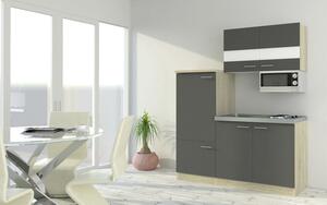Küchenblock in Grau inkl. E-Geräte 'Economy'