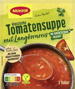 Maggi Guten Appetit Klassische Tomatensuppe mit Langkornreis ergibt 750ML