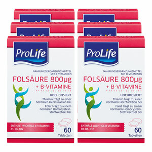 ProLife Folsäure + B-Vitamine 60 Stück 18 g, 6er Pack