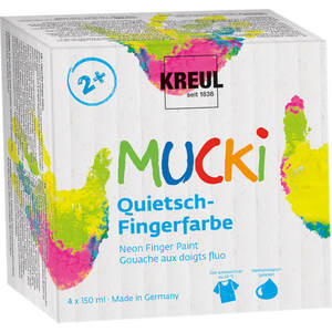 MUCKI Quietsch-Fingerfarbe, 4 x 150 ml